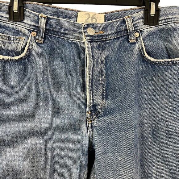 We The Free People Womens Maggie Mid Rise Straight Leg Button Fly Jeans sz 26 - Picture 5 of 16